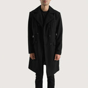 
Detailní pohled of Notch & Button Hardware on Claud Black Wool Double Breasted Coat
