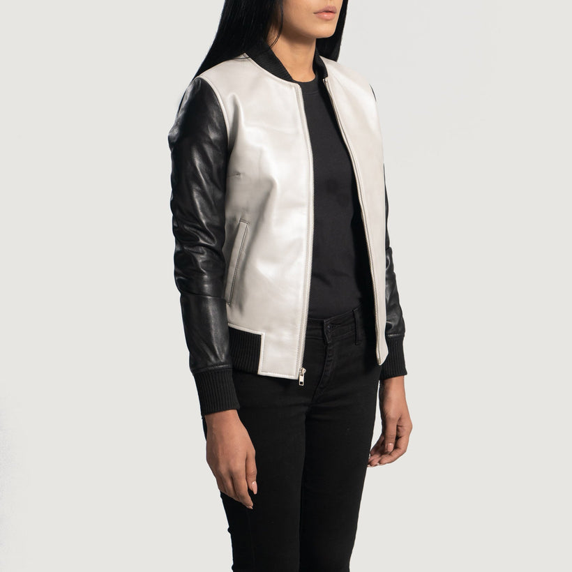 Cole Silver Kožená bomber bunda dámská