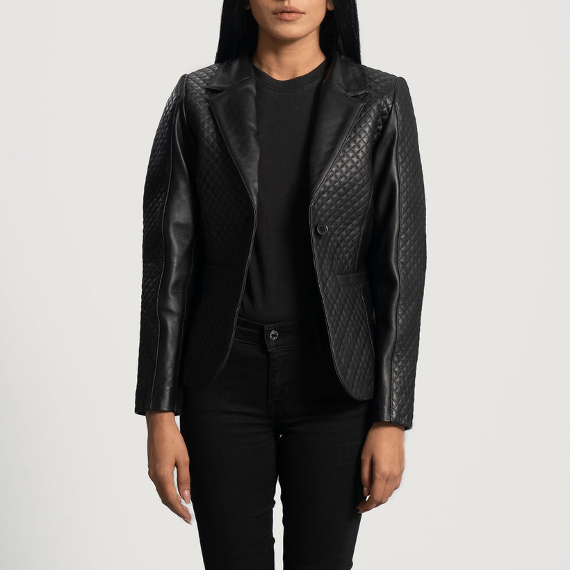 Cora Quilted Černá Leather Blazer dámská