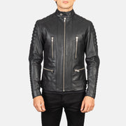 
Detailní pohled of Band with Snap Button & Zipper Hardware on Damian Grey Suede Biker Jacket