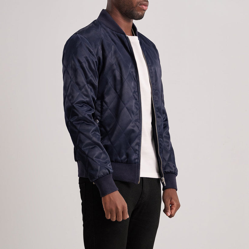 Danson Quilted Blue Varsity Kožená bunda pánská