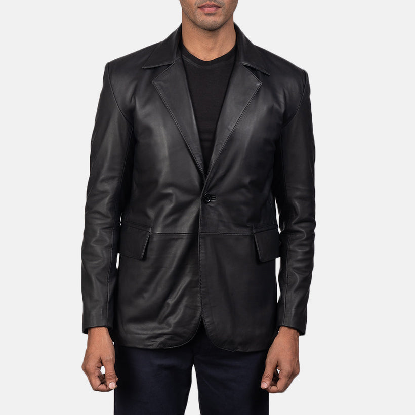 Daron Černá Leather Blazer pánská
