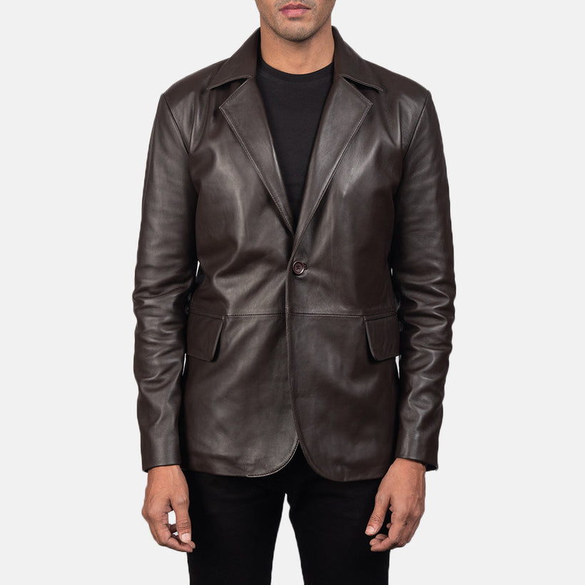 Daron Hnědá Leather Blazer pánská