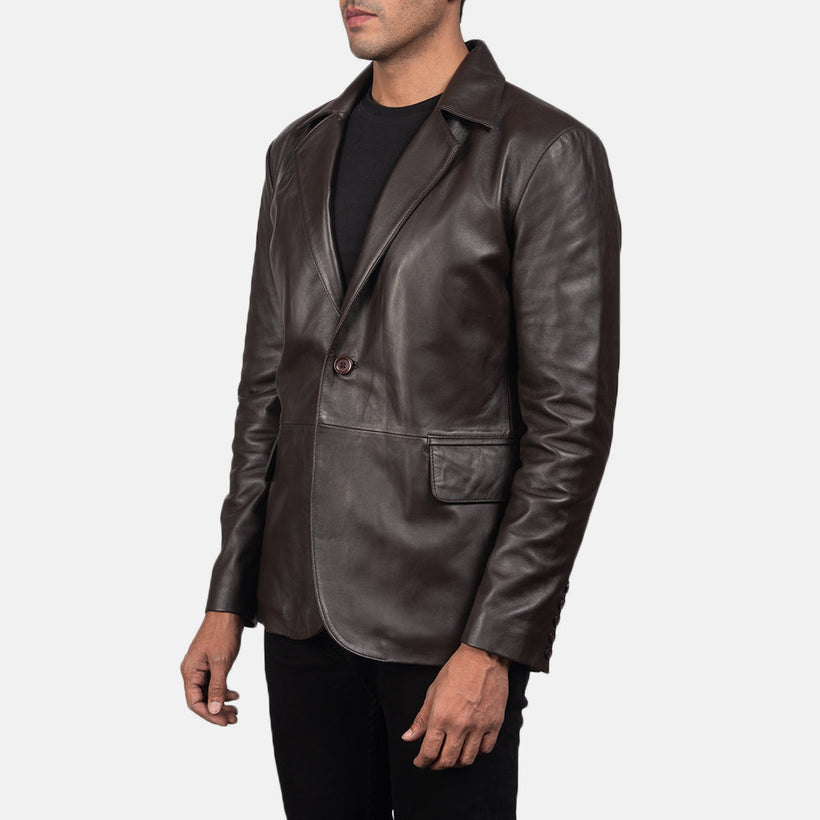 Daron Hnědá Leather Blazer pánská