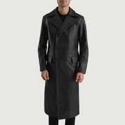 
Detailní pohled of Notch & Button Hardware on Delmar Black Leather Double Breasted Coat