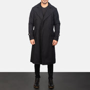 
Detective Černá Wool Kožený kabát pro Pány in Black Synthetic Wool - Přední pohled a přiléhavá silueta | Koupit online