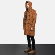 
Khaki Synthetic Wool Trench Coat - Zadní pohled s definovanými rameny a čistým lemem