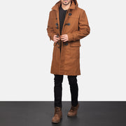 
Drake Khaki Wool Duffle Coat - Boční pohled ukazující ergonomický střih rukávů