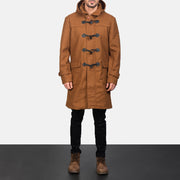
Detailní pohled of Shirt with Removable Hood & Toggle Buttons with Placket & Zipper Hardware on Drake Khaki Wool Duffle Coat