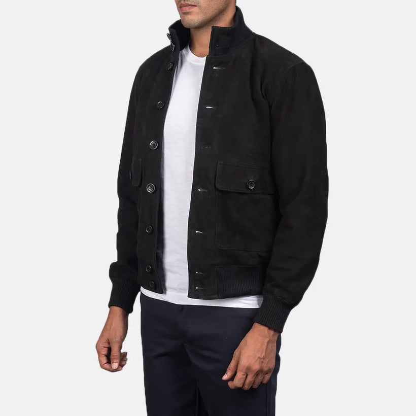 Eaton Kožená bomber bunda pánská