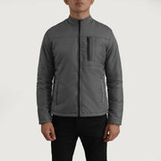 
Detailní pohled of Classic Collar & Zipper Hardware on Elliot Grey Lightweight Kožená bunda pro Pány