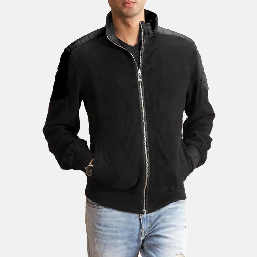 Ethan Hybrid Suede Kožená bomber bunda pro Pány