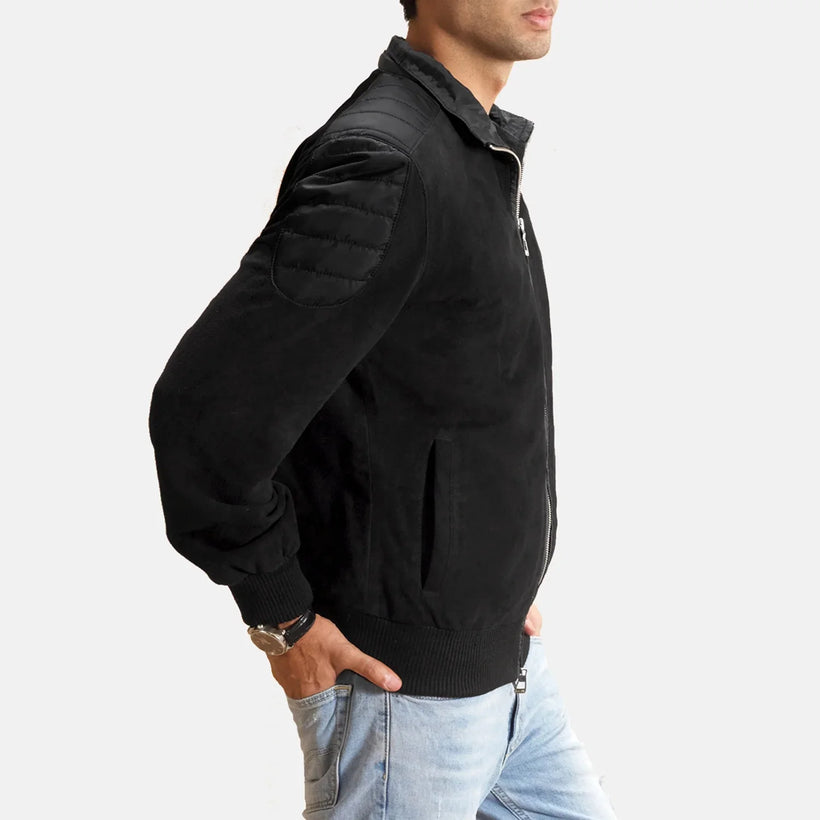 Ethan Hybrid Suede Kožená bomber bunda pro Pány