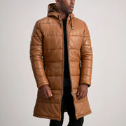 
Floyd Kožený kabát Světle hnědá Puffer Kožená bunda pro Pány – alternate product view 1