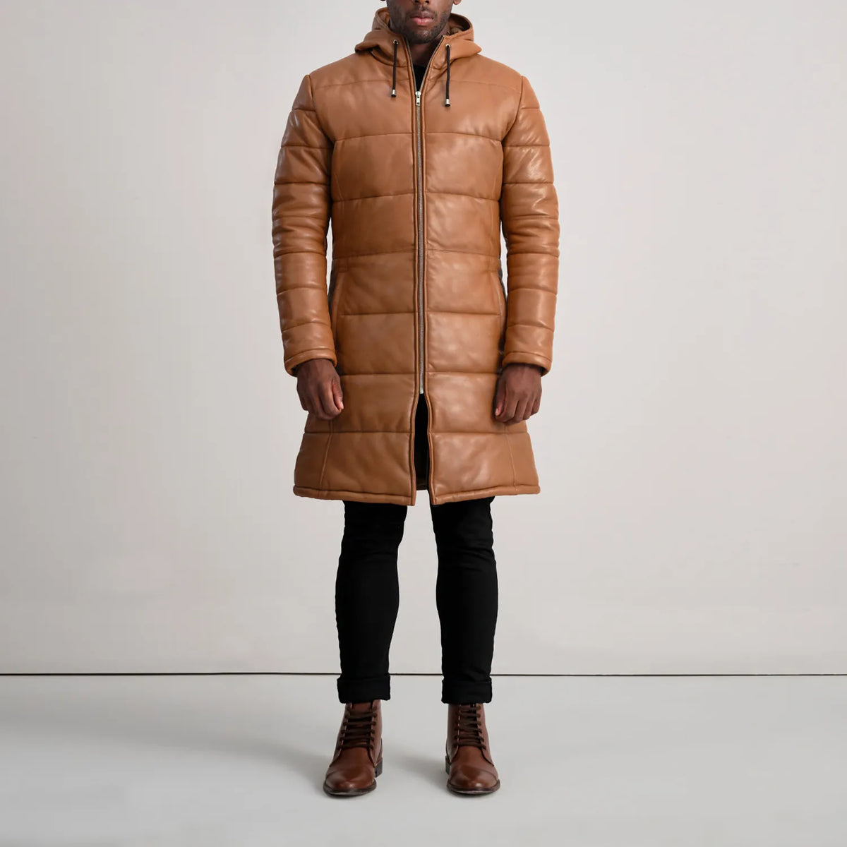 
Floyd Kožený kabát Světle hnědá Puffer Kožená bunda pro Pány – alternate product view 3