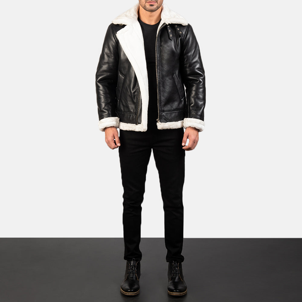 
Francis B-3 Černá Kožená bomber bunda pro Pány – alternate product view 3