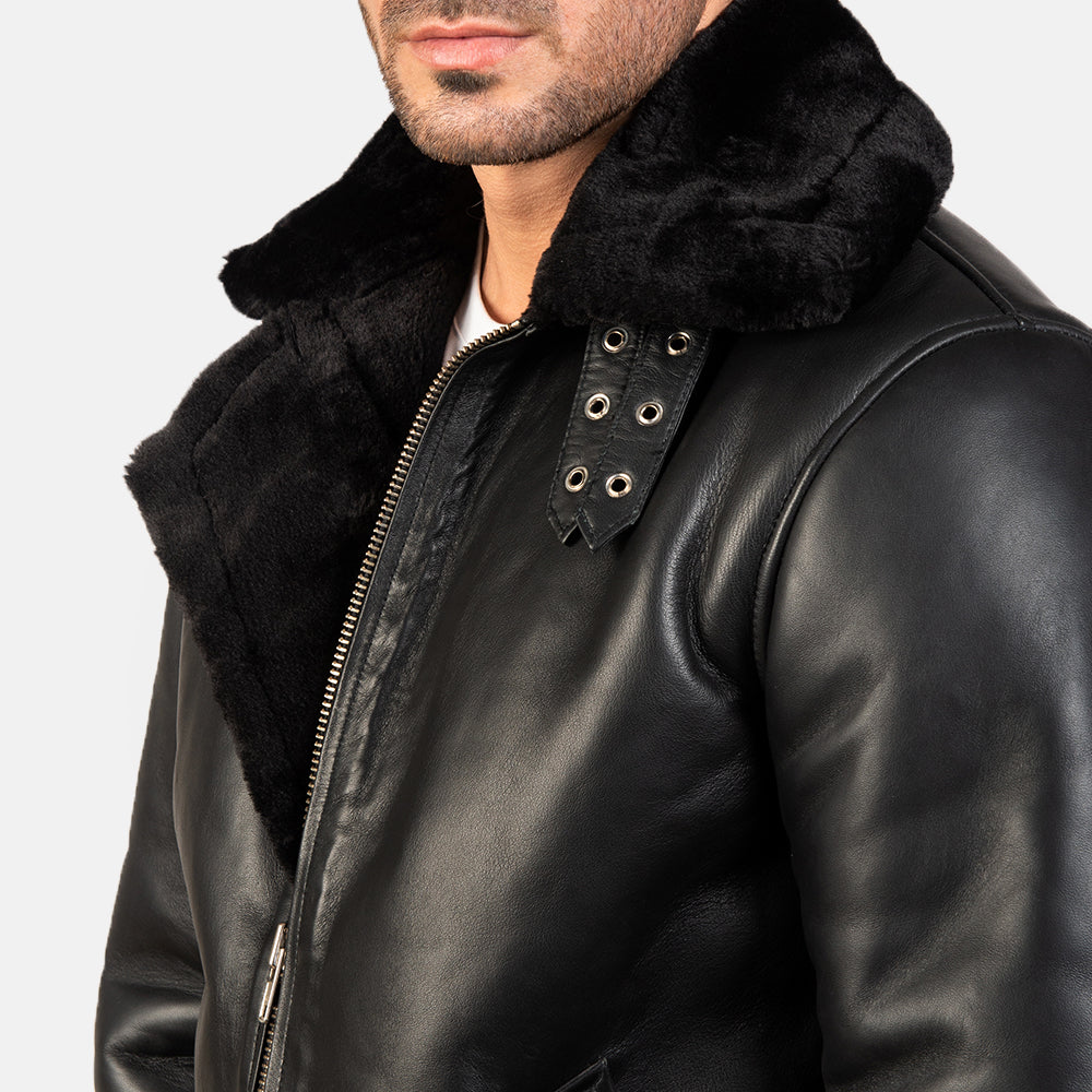 
Francis B-3 Černá Kožená bomber bunda pro Pány – alternate product view 6