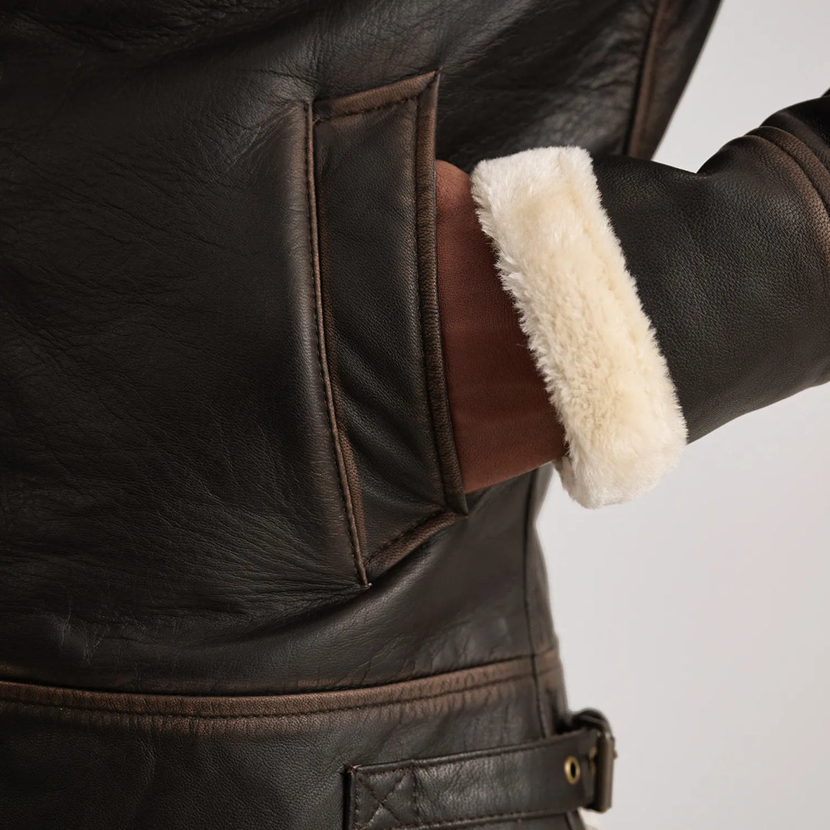 
Francis B-3 Černá Kožená bomber bunda pro Pány – alternate product view 6