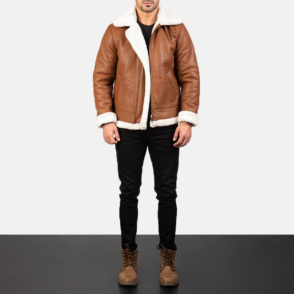 
Francis B-3 Černá Kožená bomber bunda pro Pány – alternate product view 3