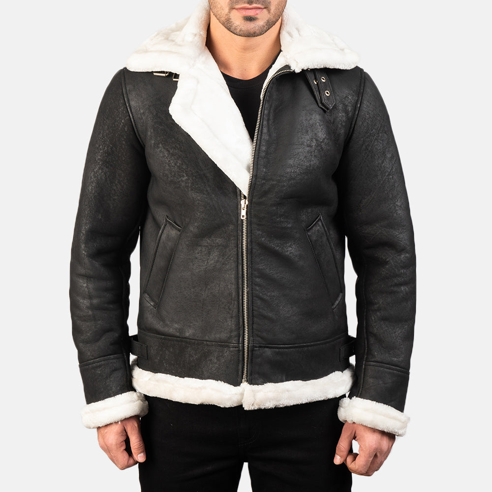 
Francis B-3 Černá Kožená bomber bunda pro Pány – alternate product view 1