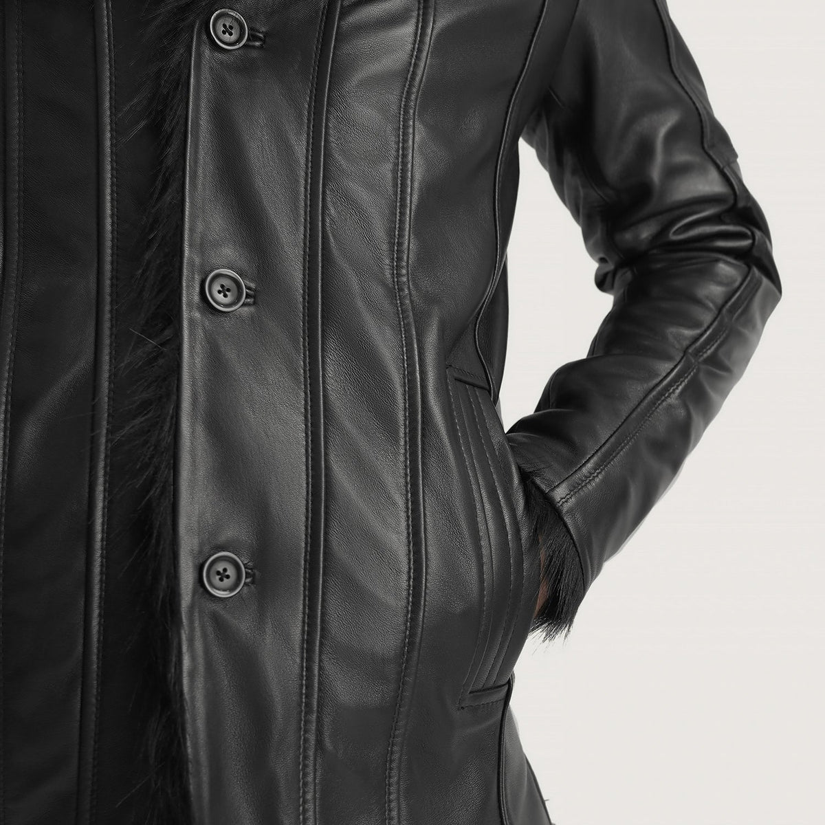 Interior View Showing Faux Fur Lined (Torso) & Dual Inside Utility Storage Pockets