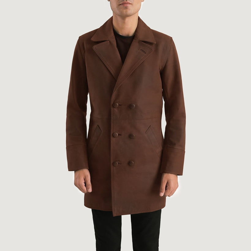 Half Life Hnědá Leather Coat pánská