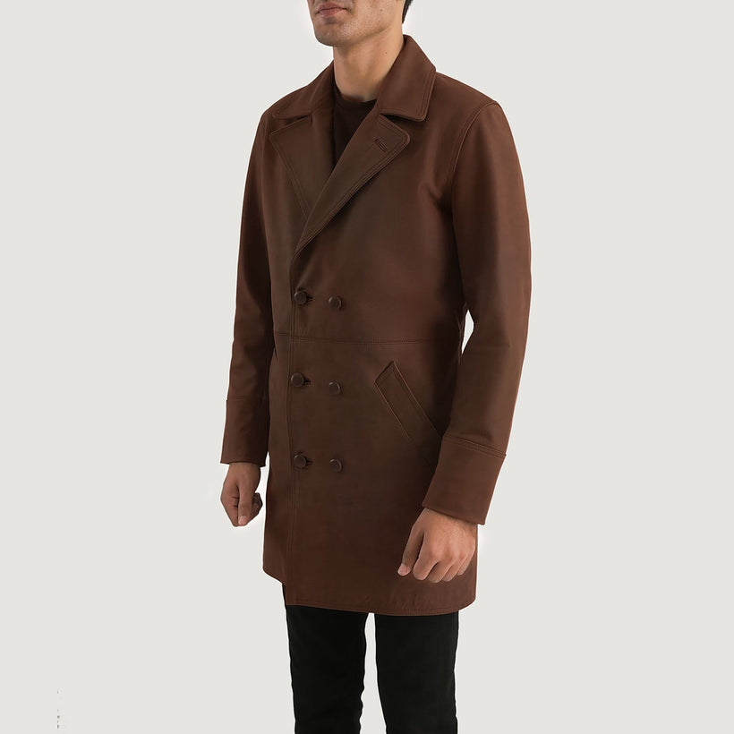 Half Life Hnědá Leather Coat pánská