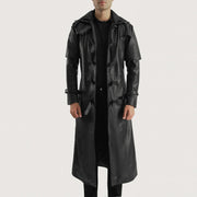 
Huntsman Černá Hooded Kožený trenčkot pro Pány in Black. Cowhide Leather - Přední pohled a přiléhavá silueta | Koupit online