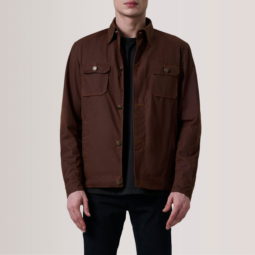 Irwin Hnědá Waxed Canvas Field Kožená bunda pánská