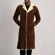 
Detailní pohled of Notch & Button Hardware on Kolby Brown Suede Shearling Long Coat
