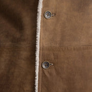 
Detailní pohled of Notch & Button Hardware on Kolby Distressed Brown Shearling Long Coat