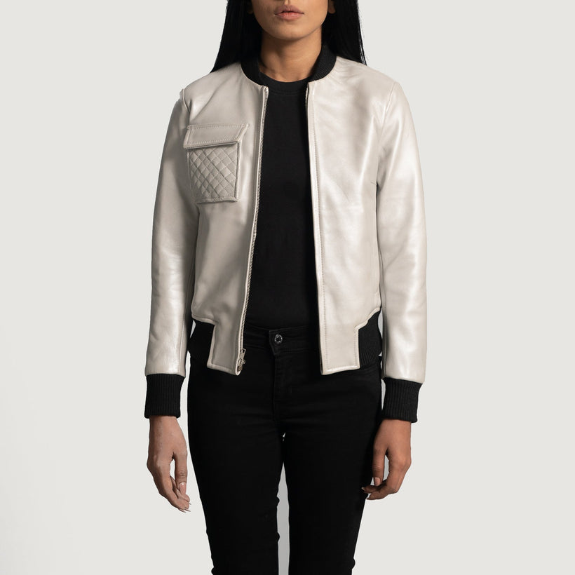 Lana Silver Kožená bomber bunda dámská