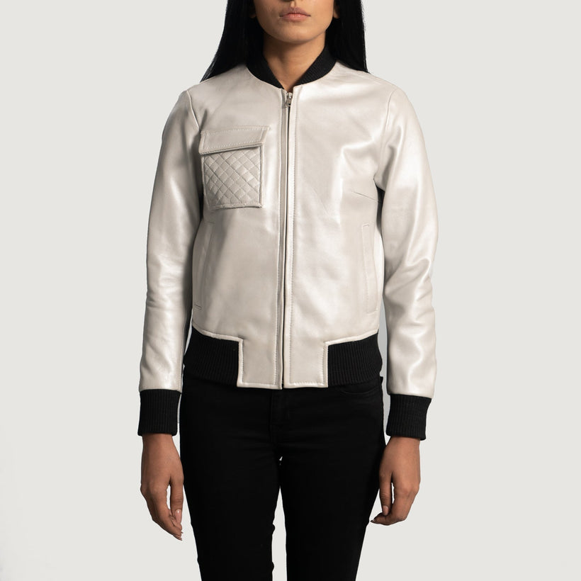 Lana Silver Kožená bomber bunda dámská