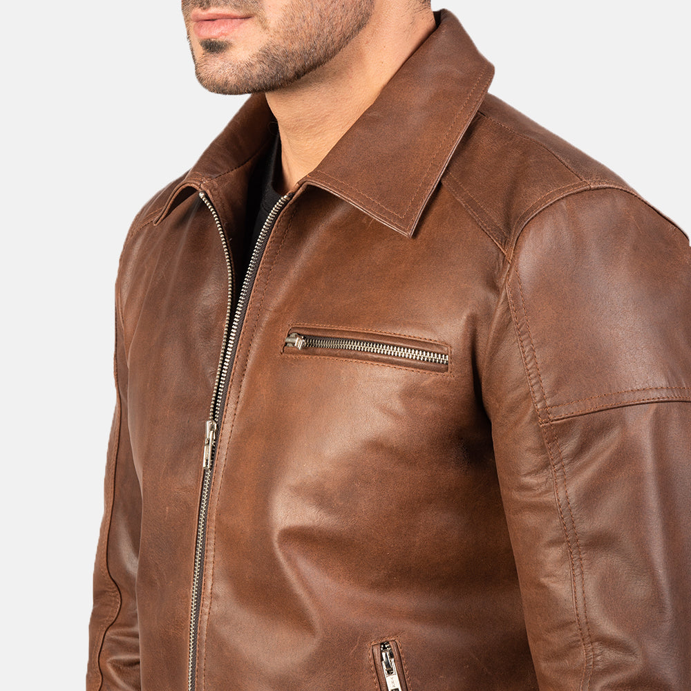 Lavendard Leather Biker Jacket – alternate product view 5