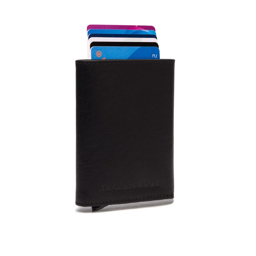 Paris Full-Grain Leather Card Holder in Classic 100% Full-Grain Leather - Full Exterior Front Profile View | Buy Online