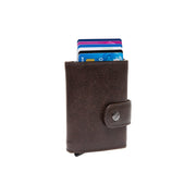 Varrano Full-Grain Leather Card Holder in Classic 100% Full-Grain Leather - Full Exterior Front Profile View | Buy Online