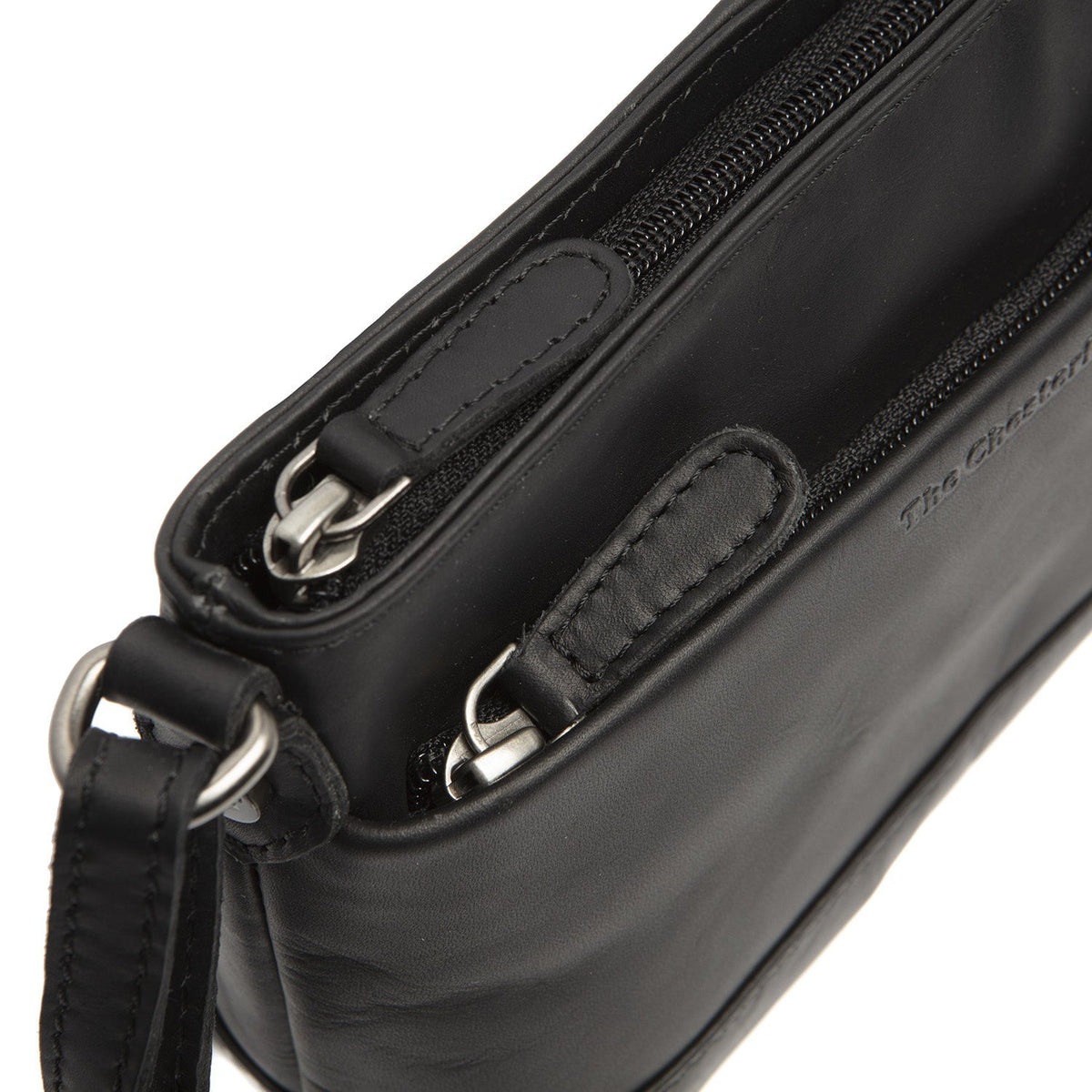 
Salerno Kožená crossbody taška - Strukturovaný boční profil ukazující hloubku a kapacitu
