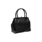 Dorin Full-Grain Leather Handbag in Classic 100% Full-Grain Leather - Front Profile View &amp; Tailored Silhouette | Buy Online
