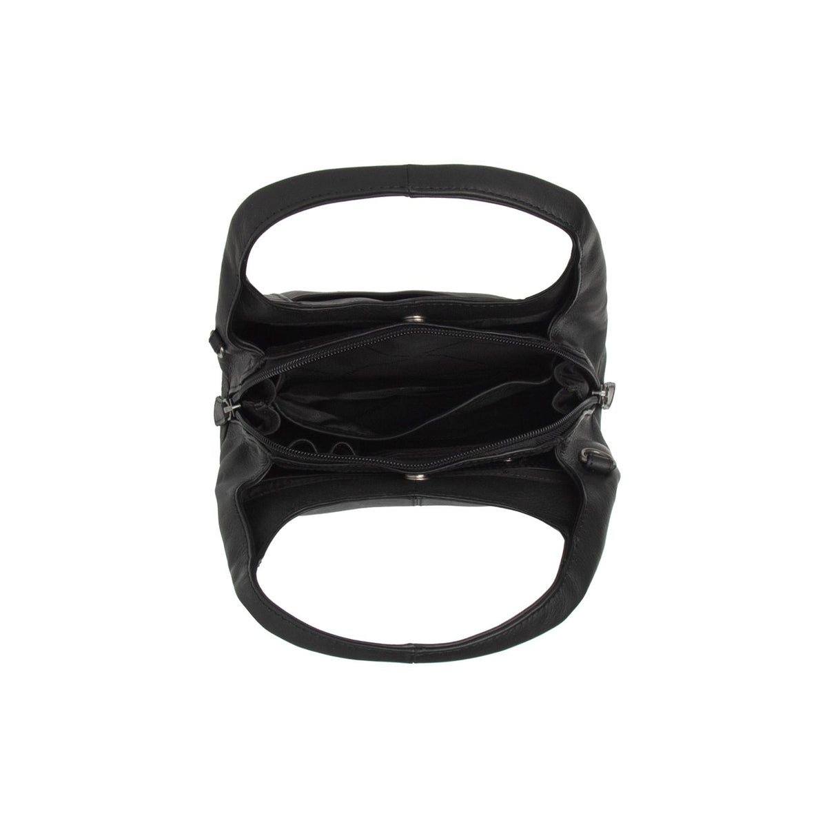 
Detailní pohled of Classic Collar & Heavy-Duty Zipper Hardware on Lunera Kožená kabelka