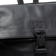 Solid Antique Brass Hardware &amp; Heavy-Duty Dual Zipper Detail on Trondheim Full-Grain Leather Laptop Backpack