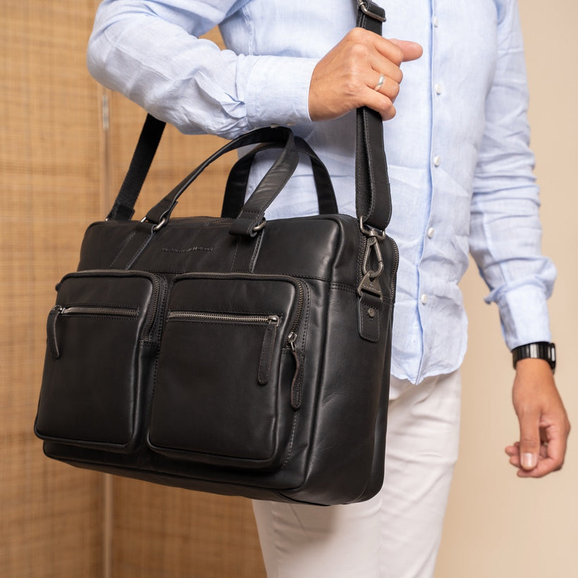 Misha Full-Grain Leather Laptop Bag dámská