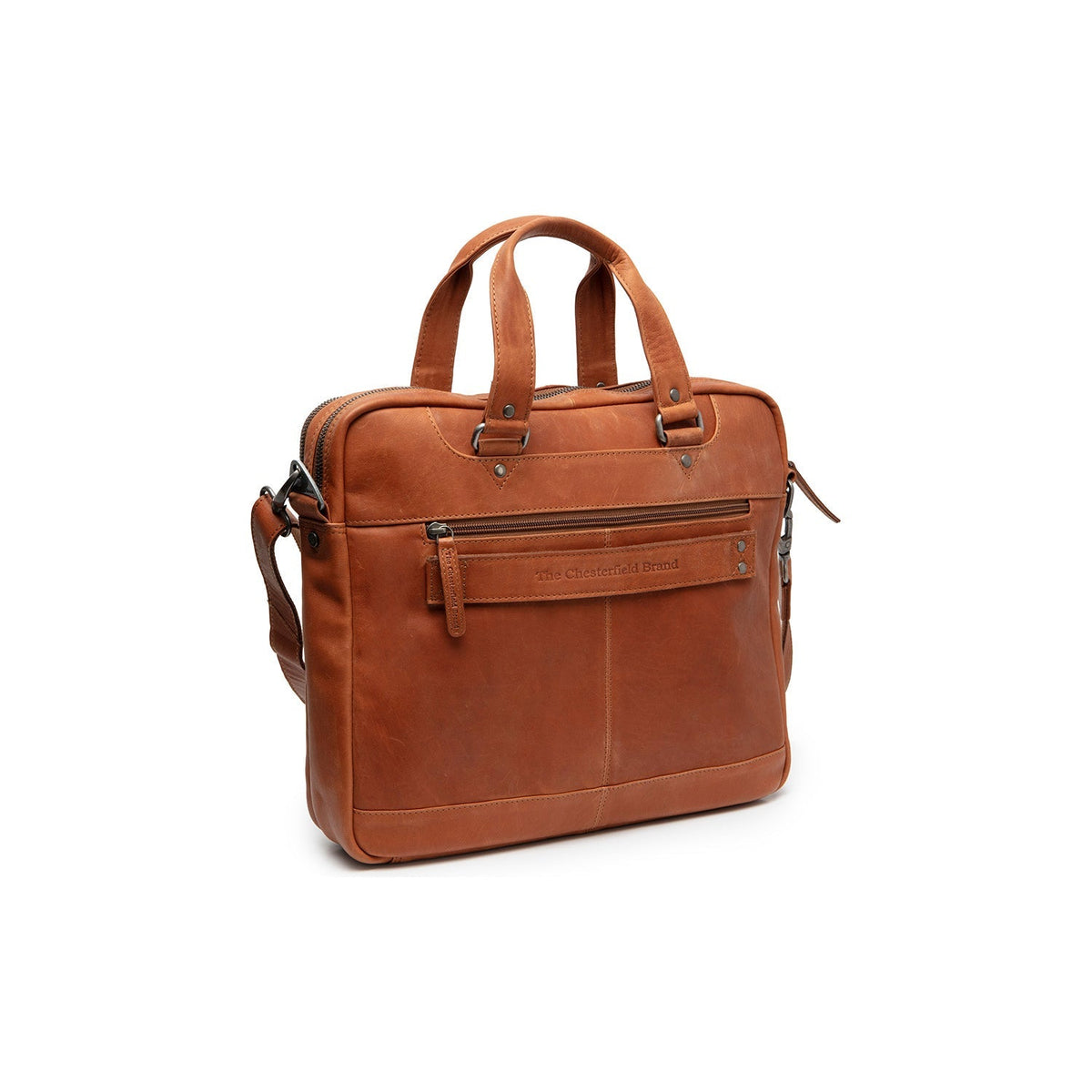 
Cognac Leather Laptop Bag Montara, detail view 4