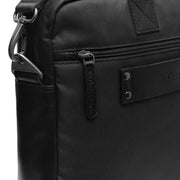 
Classic 100% Full-Grain leather Briefcase - Zadní pohled se zesílenými koženými popruhy