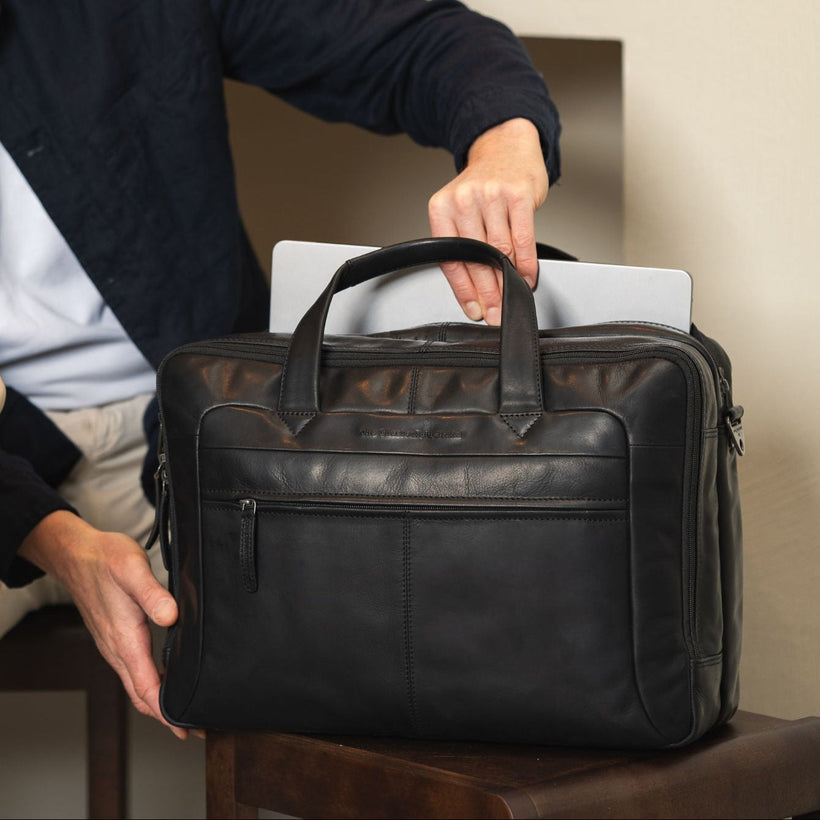 Ryan Full-Grain Leather Laptop Bag pánská