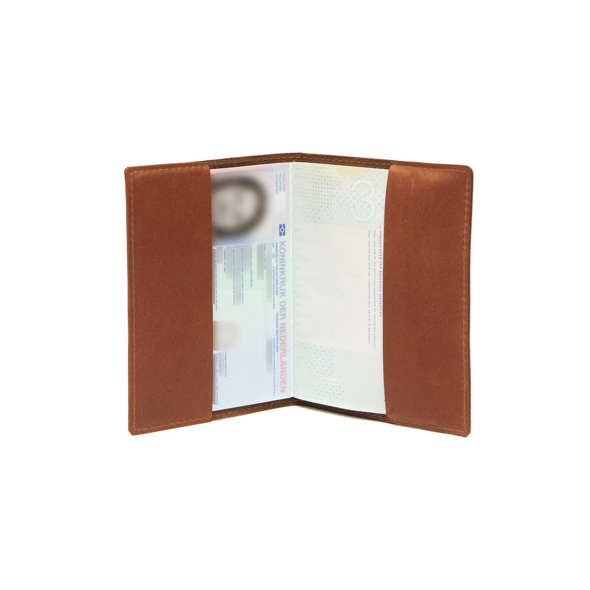 
Cognac Leather Passport Case pro Dámy pro Dámy, detail view 3