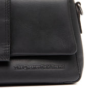 Solid Antique Brass Hardware &amp; Heavy-Duty Dual Zipper Detail on Clifden Full-Grain Leather Shoulder Bag