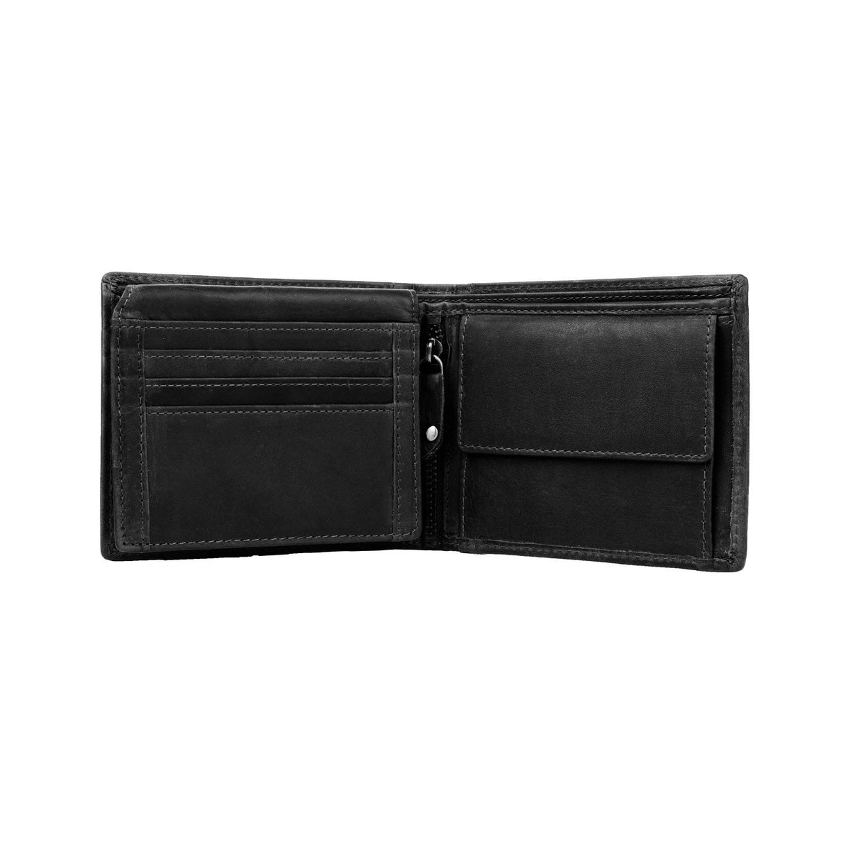 Alvina Full-Grain Leather Wallet - Structured Side Profile Showing Gusset Depth &amp; Expansion Capacity