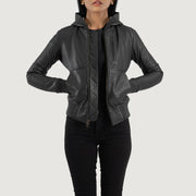 
Luna Hooded Kožená bomber bunda pro Dámy – alternate product view 1