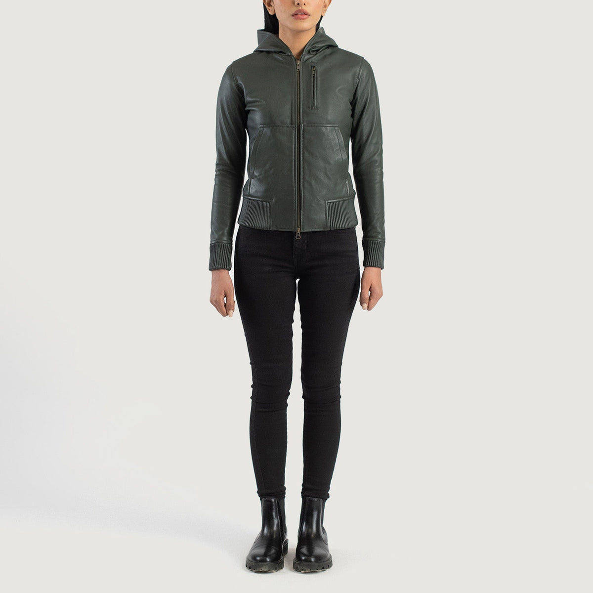 
Luna Hooded Kožená bomber bunda pro Dámy – alternate product view 3