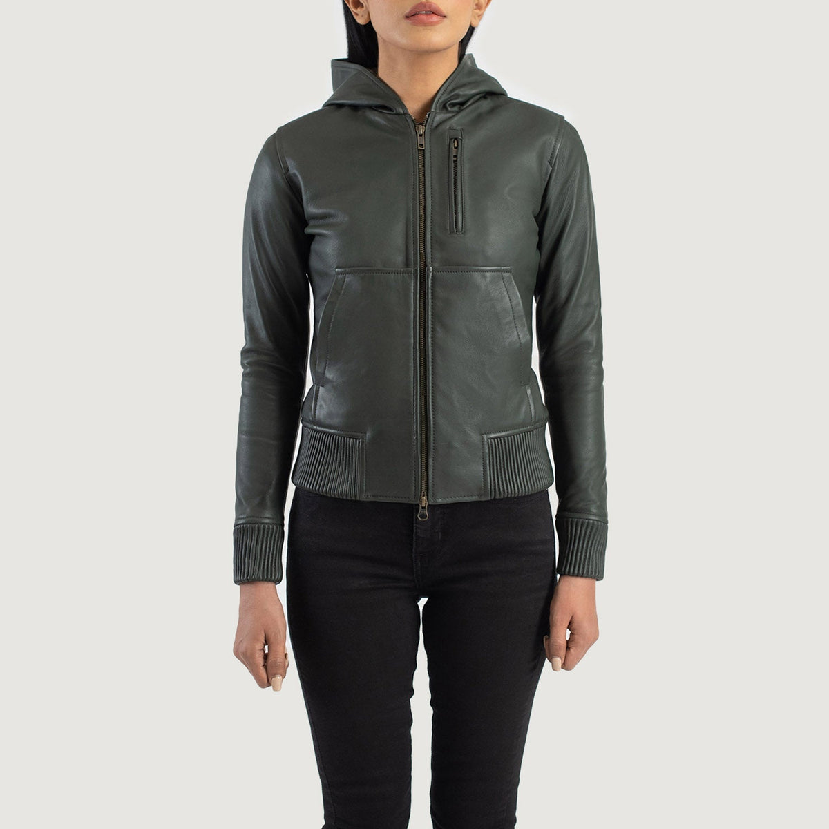 
Luna Hooded Kožená bomber bunda pro Dámy – alternate product view 4
